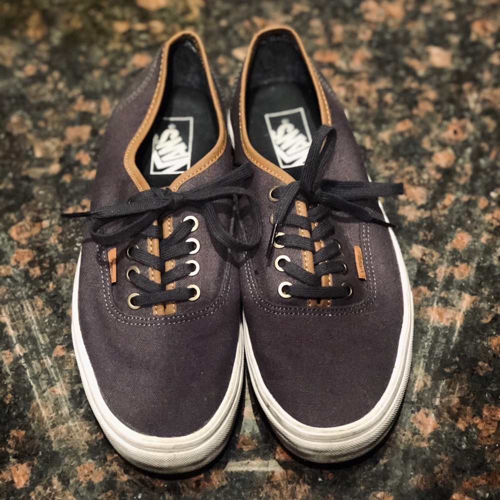 Grey/Brown Leather Vans (Unisex)